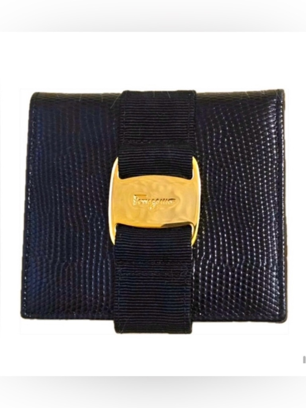 SALVATORE FERRAGAMO Black Leather Wallet